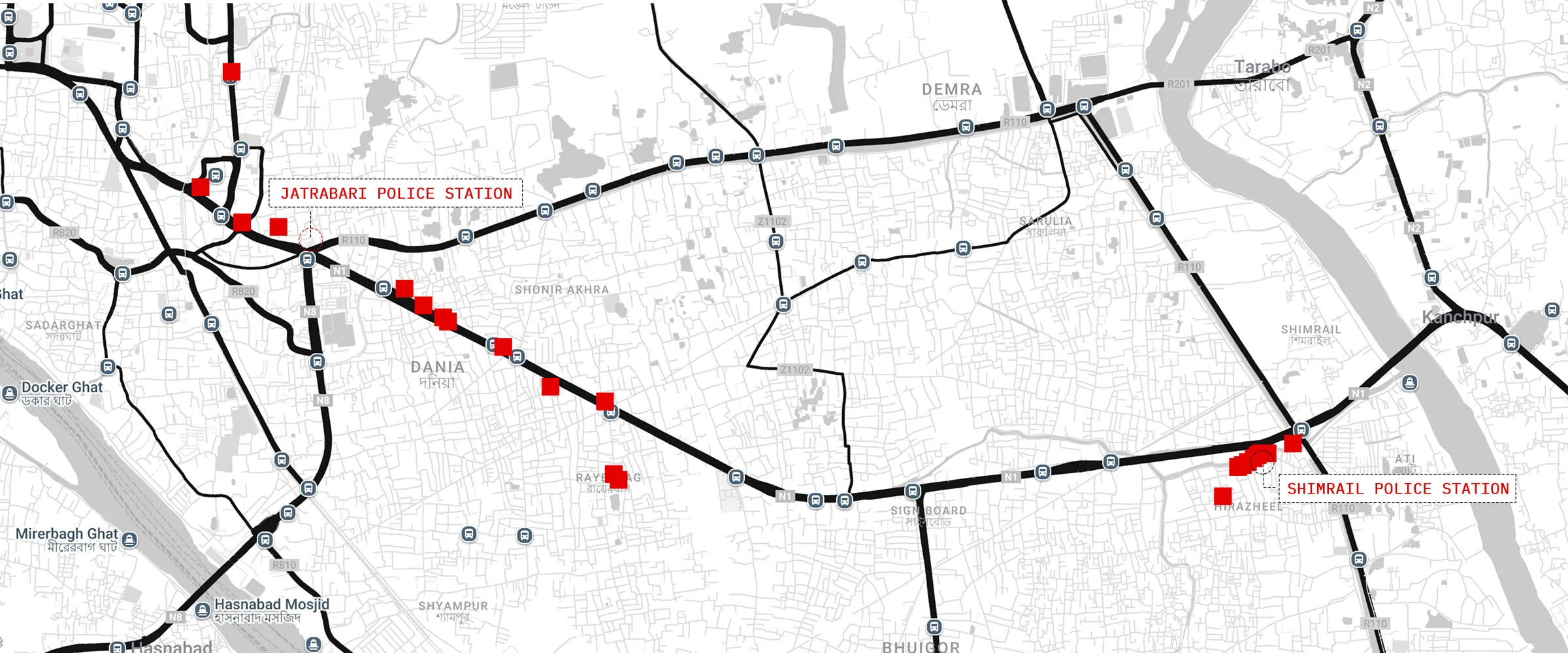 Police deployment map of July 2024